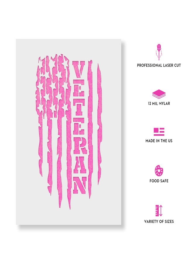 Stencil Revolution Veteran American Flag Stencil - Laser Cut Art Stencil, Large Size, Reusable - Image 2
