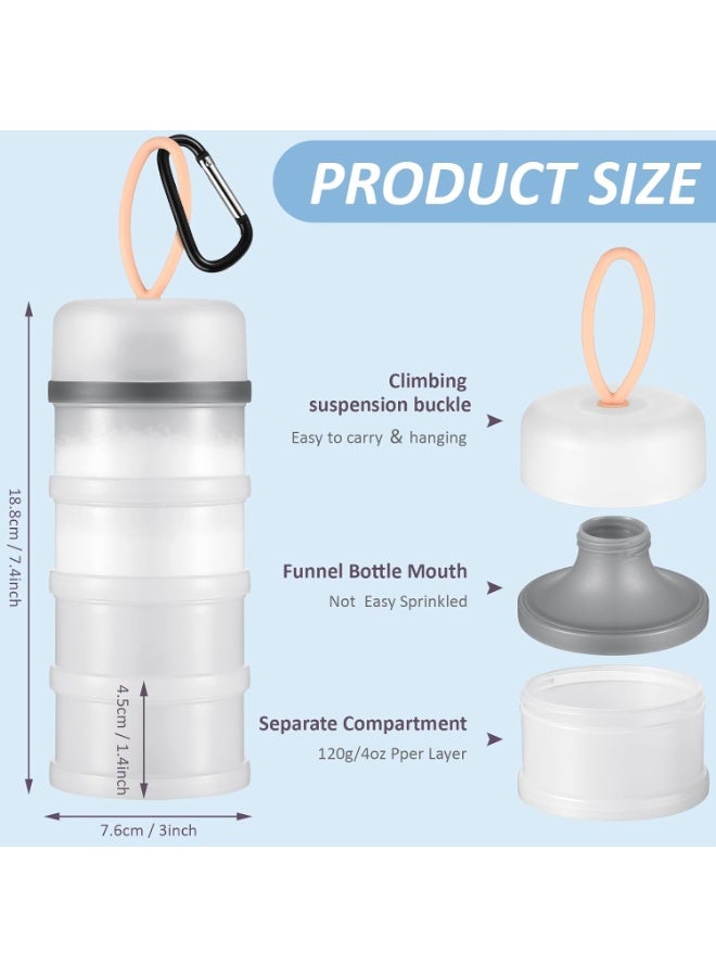 2 Pack 4-Layer Stackable Powder Container, 473.38ml Leakproof Dispenser with Funnel Lid & Keychain, Portable PP Storage Box for Fitness Travel Daily Application - Image 3