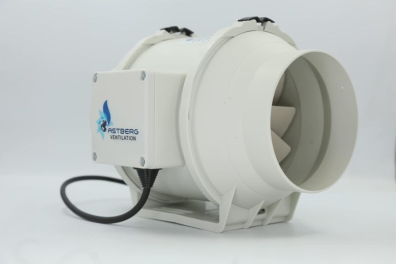 Astberg Astberg AF125 125mm 5 284CMH167CFM Silent Mix FlowInline Duct FanExhaust FanInline ExhaustPipe Exhausts  - Image 1