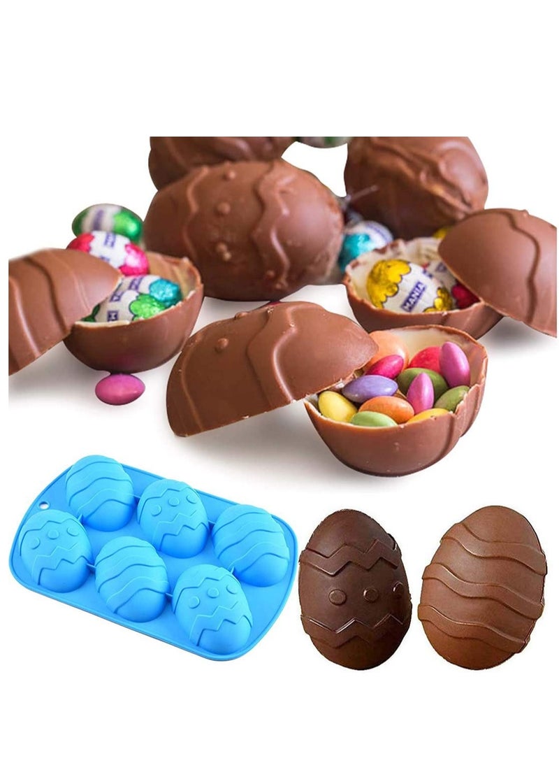 SOLARAE Chocolate Mould, Egg Shaped Silicone Cake Mould, Trays Cooking Supplies for Chocolate, Cocoa Bombs, Breakable Egg Chocolate Shells- fill with Peeps, Candy, Cake, Marshmallows - Image 3