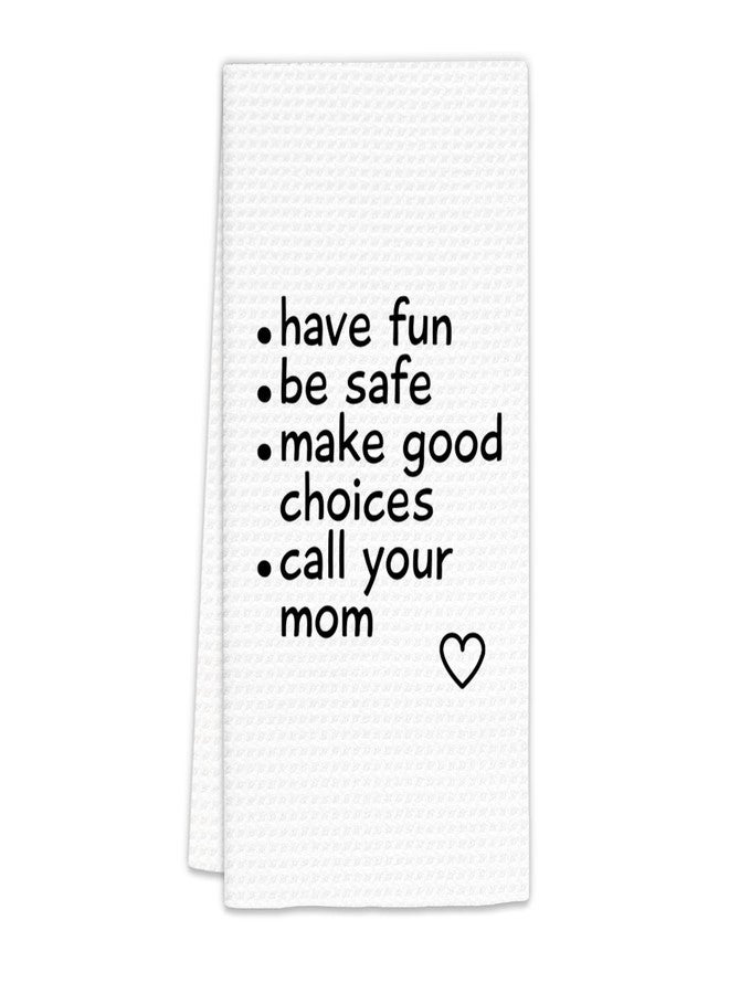 FIicy Funny Call Your Mom Hand Towels, Funny Dish Towels, FunnyCollege Freshman Son Daughter Gifts Decorative Hand Towels for Bathroom Kitchen, Preppy Freshman Dorm Bathroom Decor(16x24 Inch) - Image 1