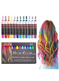 Coloring Chalk Pens Set Temporary Hair Chalk Pens for Girls Non-Toxic Instant Hair Coloring Chalk Pens for Cosplay Party