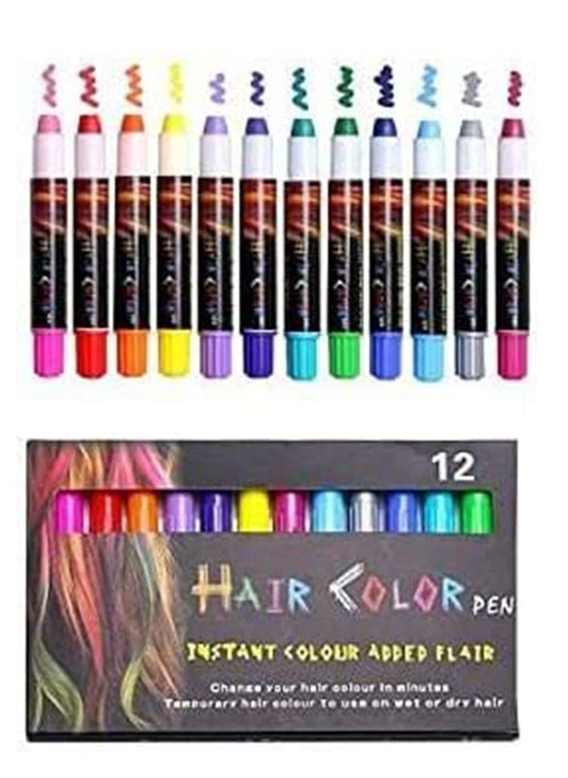 Excefore - Coloring Chalk Pens Set Temporary Hair Chalk Pens for Girls Non-Toxic Instant Hair Coloring Chalk Pens for Cosplay Party - Image 1