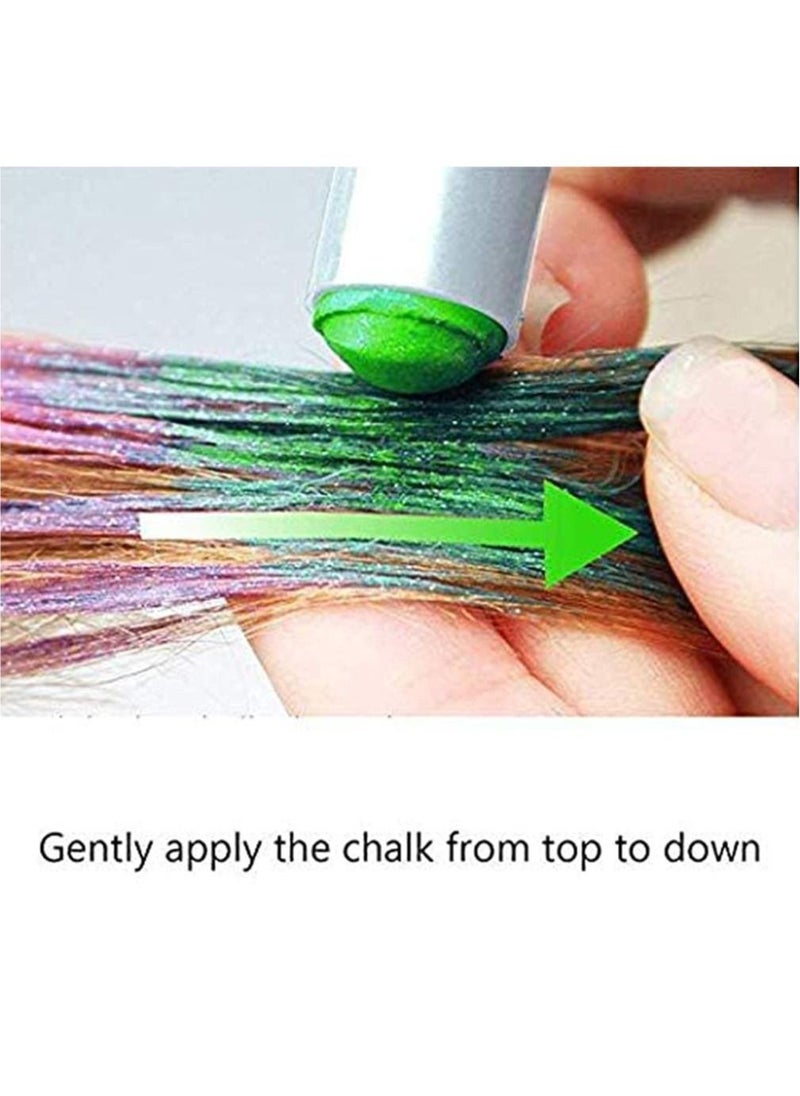 Excefore - Coloring Chalk Pens Set Temporary Hair Chalk Pens for Girls Non-Toxic Instant Hair Coloring Chalk Pens for Cosplay Party - Image 1