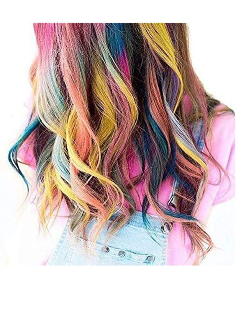 Excefore - Coloring Chalk Pens Set Temporary Hair Chalk Pens for Girls Non-Toxic Instant Hair Coloring Chalk Pens for Cosplay Party - Image 1