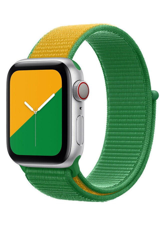 Sport Loop Nylon Band For Apple Watch 42/44/45mm Green/Yellow - Image 1