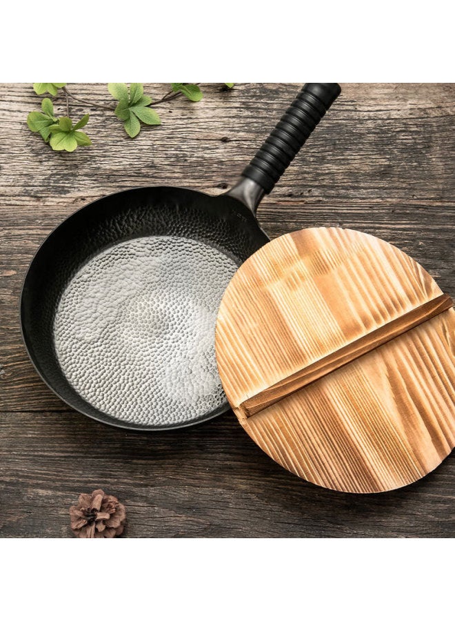 Olofe Zhangqiu Deep Flat-bottom Black Iron Wok, Non-coated, Non-stick, For Pancakes, Grilled Meat, Steak, Breakfast, Fried Eggs, 28cm - Image 3