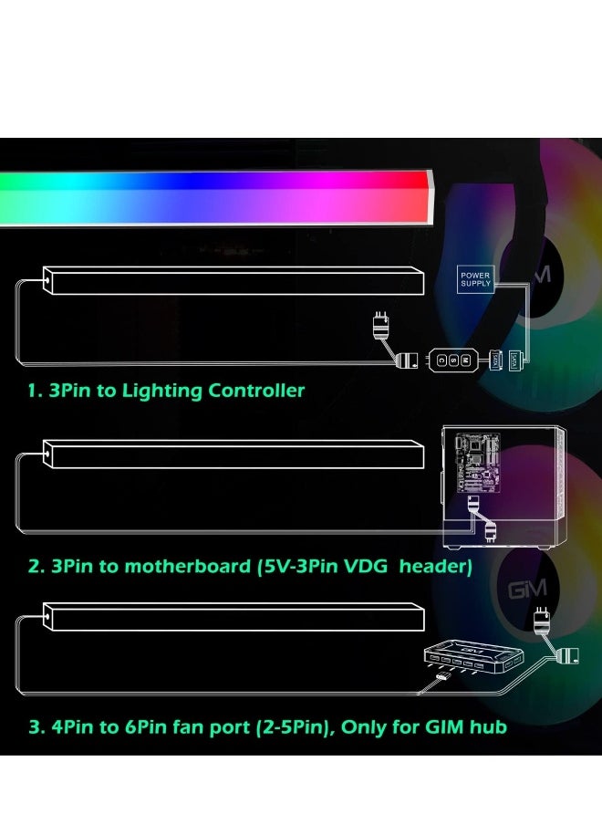 Generic - KB-14 RGB PC Light Strip for Gaming Case, 0.98ft Addressable Rainbow Magnetic LED Strip, 5V ARGB 4Pin Header for Asus, Asrock, Gigabyte, Compatible with GIM Hub - Image 1