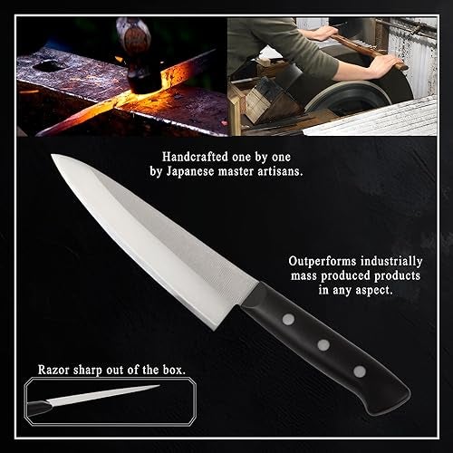Syosaku Japanese Chef Knife Molybdenum Vanadium Stainless Steel w/o Bolster, Gyuto 7-inch (180mm) Dishwasher Safe - Image 3