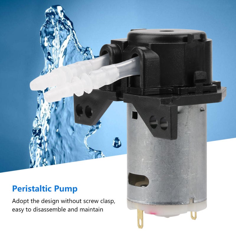 GROTHEN Small Dosing Peristaltic Pump 12V DC 11ml/min Screwless Design Easy Maintenance - Self-Priming CW CCW Flow Control for Biochemical Analysis - Image 2