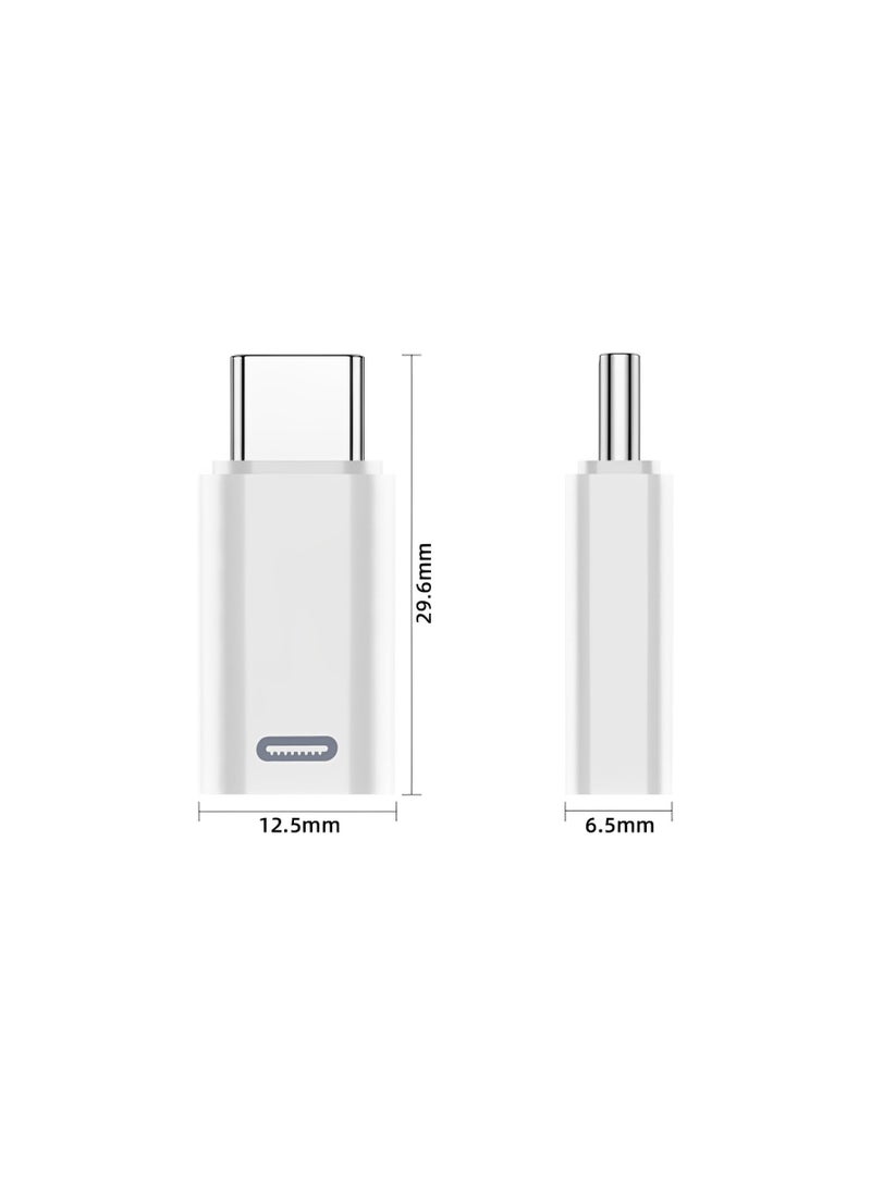 FIRST PRO 2 Pack USB-C Male to Lightning Female Adapter, USB Type C to Lightning Connector for iPhone 15/15 Plus/15 Pro/15 Pro Max,iPad Air, Support PD Fast Charging and Data Transfer (White) - Image 4