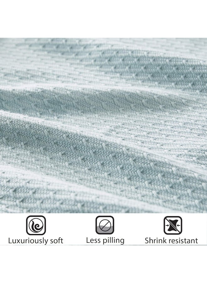 madison park Madison Park Soft Certified 100 Egyptian Cotton Breathable Cozy Blanket Premium Waffle Knit Classic Design Luxury All Season Lightweight Cover for Bed Couch and Sofa Light Blue King108x90  - Image 5