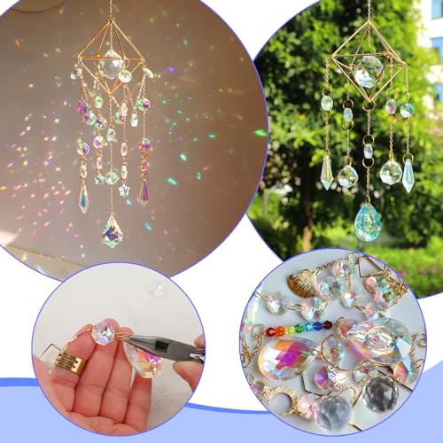 HYBEADS DIY Suncatchers, 400 pcs Sun Catchers Making Supplies Kit Art and Crafts for Adults Prism Hanging Decorative Suncatcher with Crystals Rainbow Maker for Indoor Windows Office Home Decor - Image 5