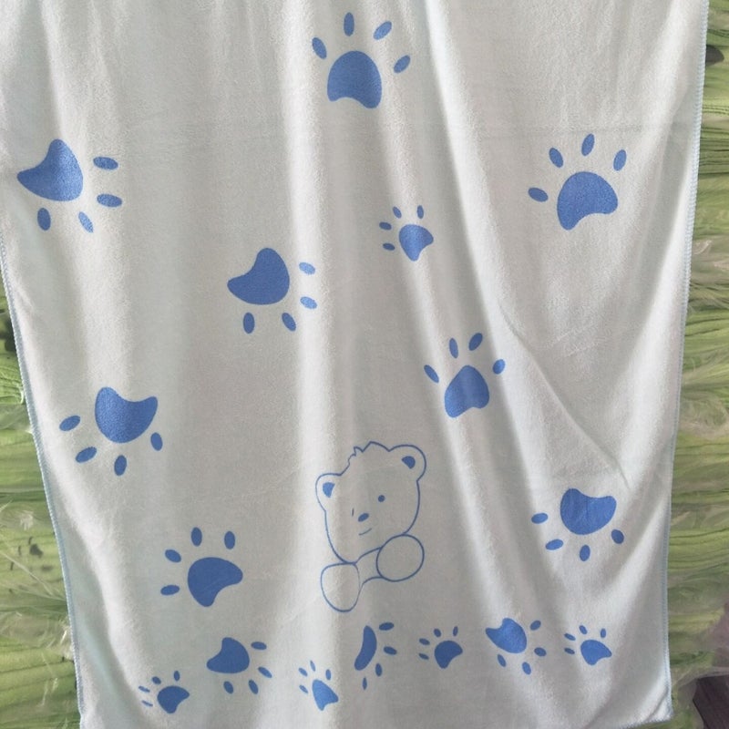general Kids Microfiber Bath Towel, Cartoon Rabbit Print Beach Towel for Children Swimming and Shower - Image 1