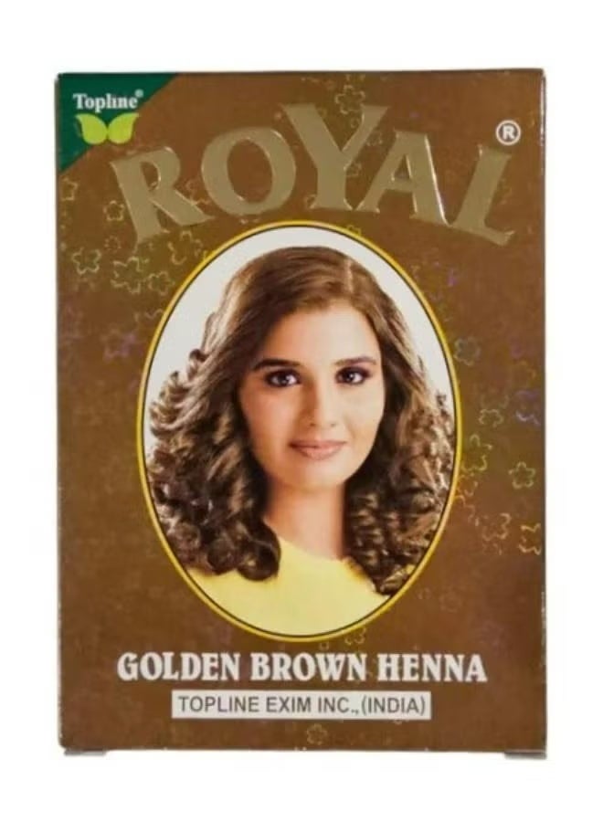 Royal Golden Brown Henna Hair Color 10 g pack of 6 pcs