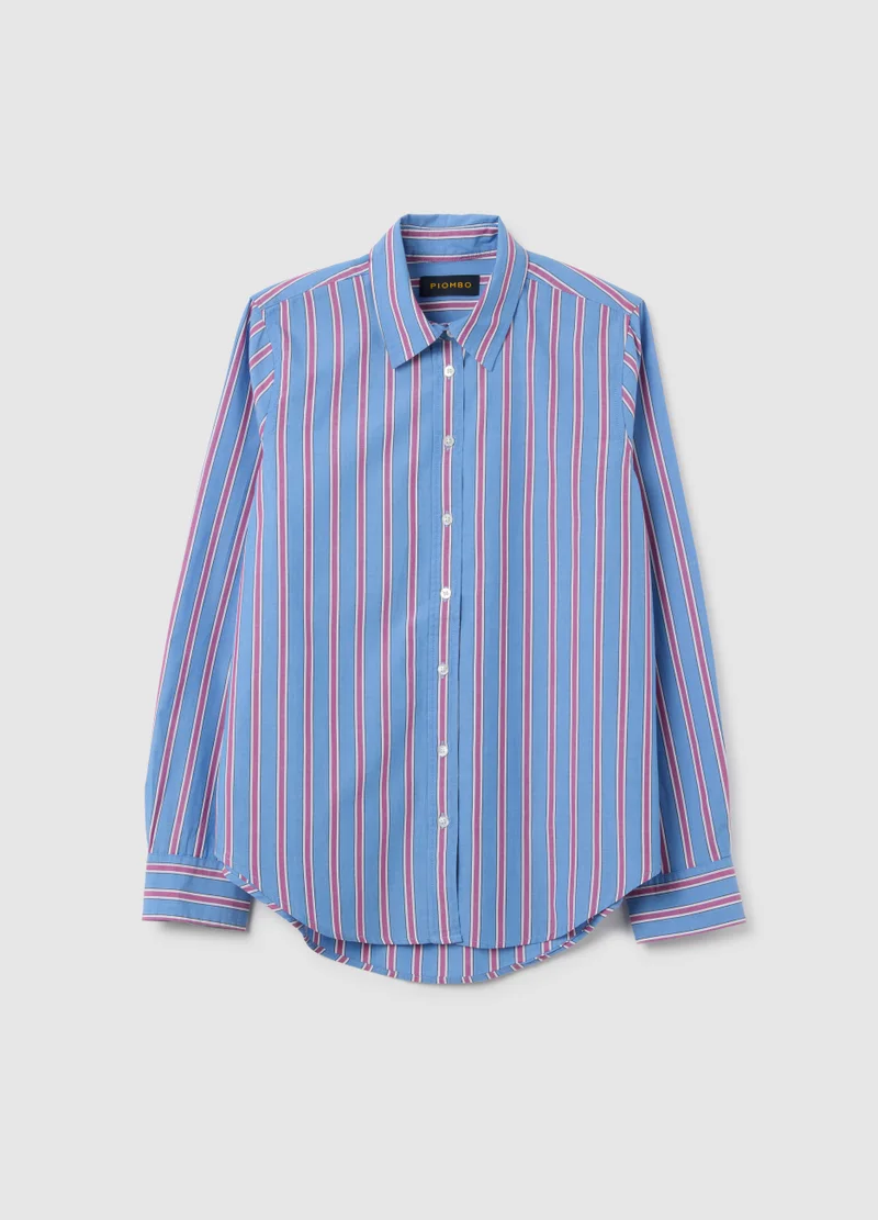 او في اس MULTICOLOUR PURE COTTON REGULAR FIT SHIRT