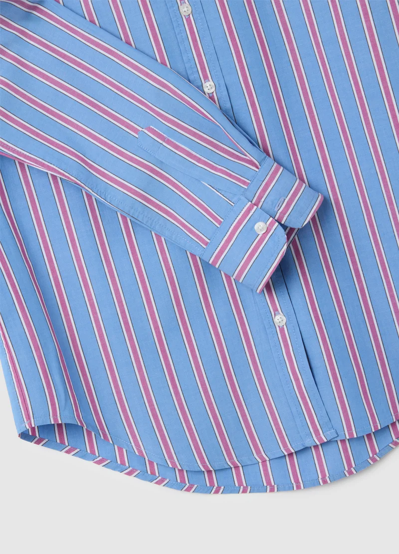 او في اس MULTICOLOUR PURE COTTON REGULAR FIT SHIRT