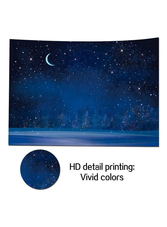 كيان خلفية تصوير سماء الليل ليلة الشتاء تساقط الثلوج ندفة الثلج القمر ضبابية أشجار التنوب غابة الصنوبر خلفية الصورة لحفل استقبال الطفل عيد الميلاد سنة جديدة سعيدة ديكور لافتة 7X5Ft - Image 3