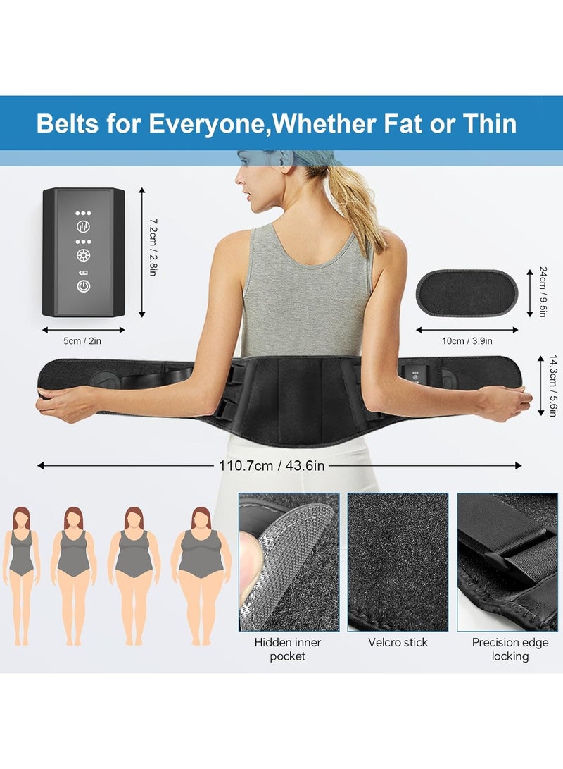 Ru syanl Heating Pad for Back Rechargeable Graphene Heating Waist Belt with 3-Level Heat Therapy, Vibration Massage, Herbal Relief and Long Battery Life Back Massager for Deep Tissue Pain Relief Gifts for Parents  - Image 3