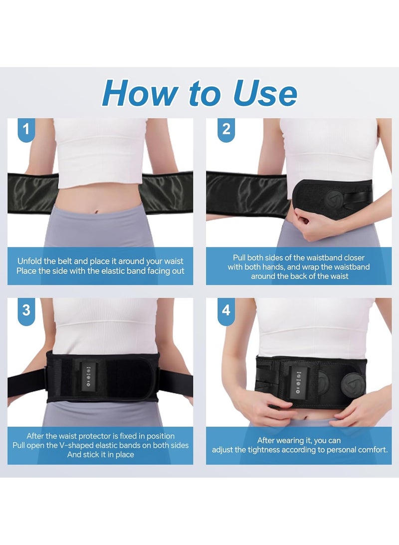 Ru syanl Heating Pad for Back Rechargeable Graphene Heating Waist Belt with 3-Level Heat Therapy, Vibration Massage, Herbal Relief and Long Battery Life Back Massager for Deep Tissue Pain Relief Gifts for Parents  - Image 4