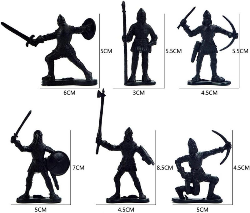 كلاراكو مجموعة ألعاب فرسان، فرسان وخيول وجنود بلاستيكية من العصور الوسطى، هدايا تذكارية، 60 قطعة - Image 2