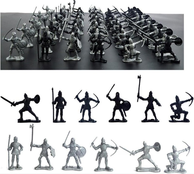 كلاراكو مجموعة ألعاب فرسان، فرسان وخيول وجنود بلاستيكية من العصور الوسطى، هدايا تذكارية، 60 قطعة - Image 3