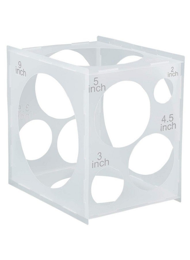 Worown 11 Holes Collapsible Plastic Balloon Sizer Box Cube Balloon Size Measurement Tool For Balloon Decorations Balloon Arches Balloon Columns (2 10 Inch) - Image 1