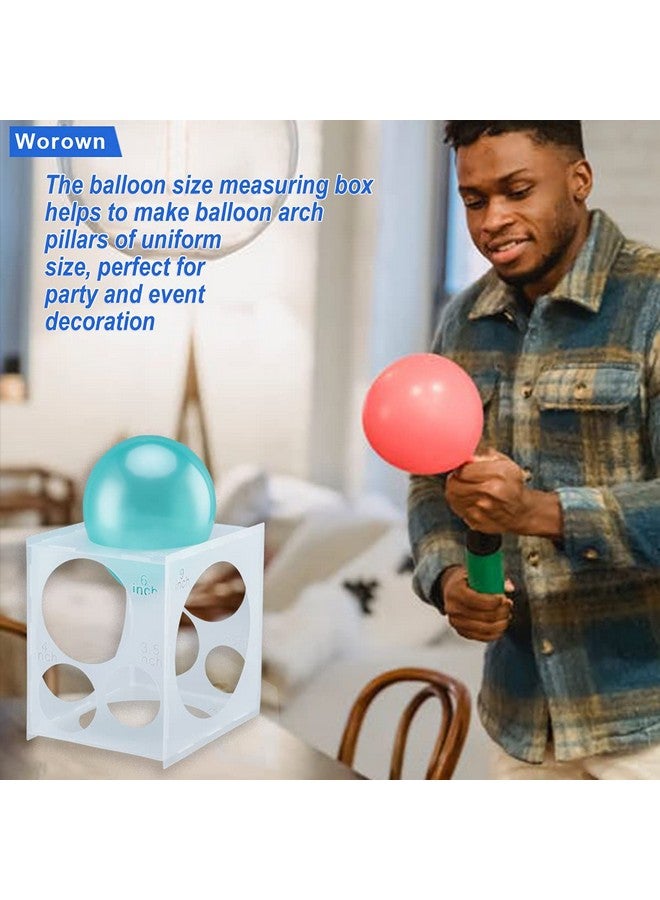 Worown 11 Holes Collapsible Plastic Balloon Sizer Box Cube Balloon Size Measurement Tool For Balloon Decorations Balloon Arches Balloon Columns (2 10 Inch) - Image 5
