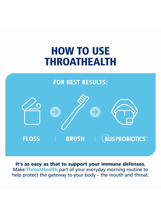 BLIS ThroatHealth Oral Probiotics K12 - Immune & Throat Support, Vanilla - 30 Lozenges, 2.5 Billion CFU - Image 3