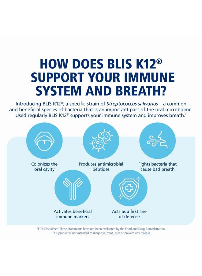 BLIS ThroatHealth Oral Probiotics K12 - Immune & Throat Support, Vanilla - 30 Lozenges, 2.5 Billion CFU - Image 5