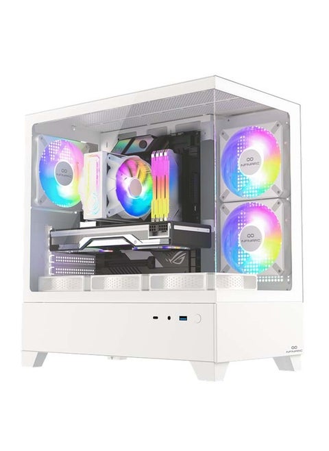 INFINIARC MINI CUBE GAMING PC With Intel Core i5-12400F Processor/Nivida GeForce RTX4060 Graphics/16GB RAM DDR5/1TB SSD/White