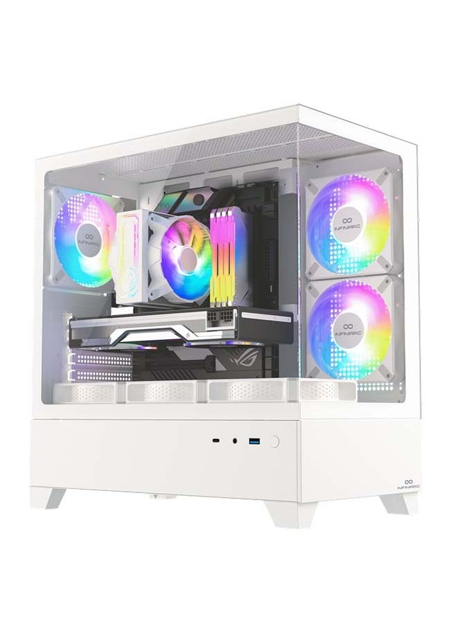 INFINIARC MINI CUBE GAMING PC With Intel Core i5-12400F Processor/Nivida GeForce RTX4060 Graphics/16GB RAM DDR5/1TB SSD/White