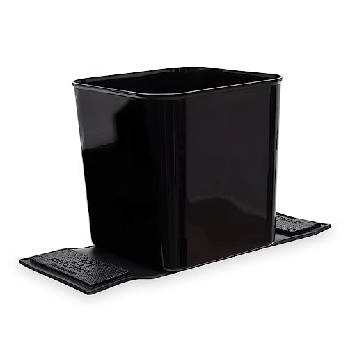 HAUSSIMPLE Car Trash Can for Vehicles Leakproof Compact Garbage Bin w/ Stability Flap, Anti-Slip Base, Portable Trash Holder for Cars, Trucks, SUVs, Minivans Compact, Easy to Clean Auto Container Organizer Black - Image 1