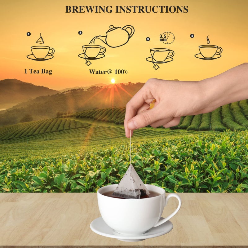 SAN-CHA متجر شاي سانشا، مجموعة بلوم، صندوق هدايا الشاي، نكهات الإفطار الإنجليزي/شاي ماسالا/دارجيلنج، 75 كيس هرمى، سلة فاخرة ومجموعة متنوعة - Image 5