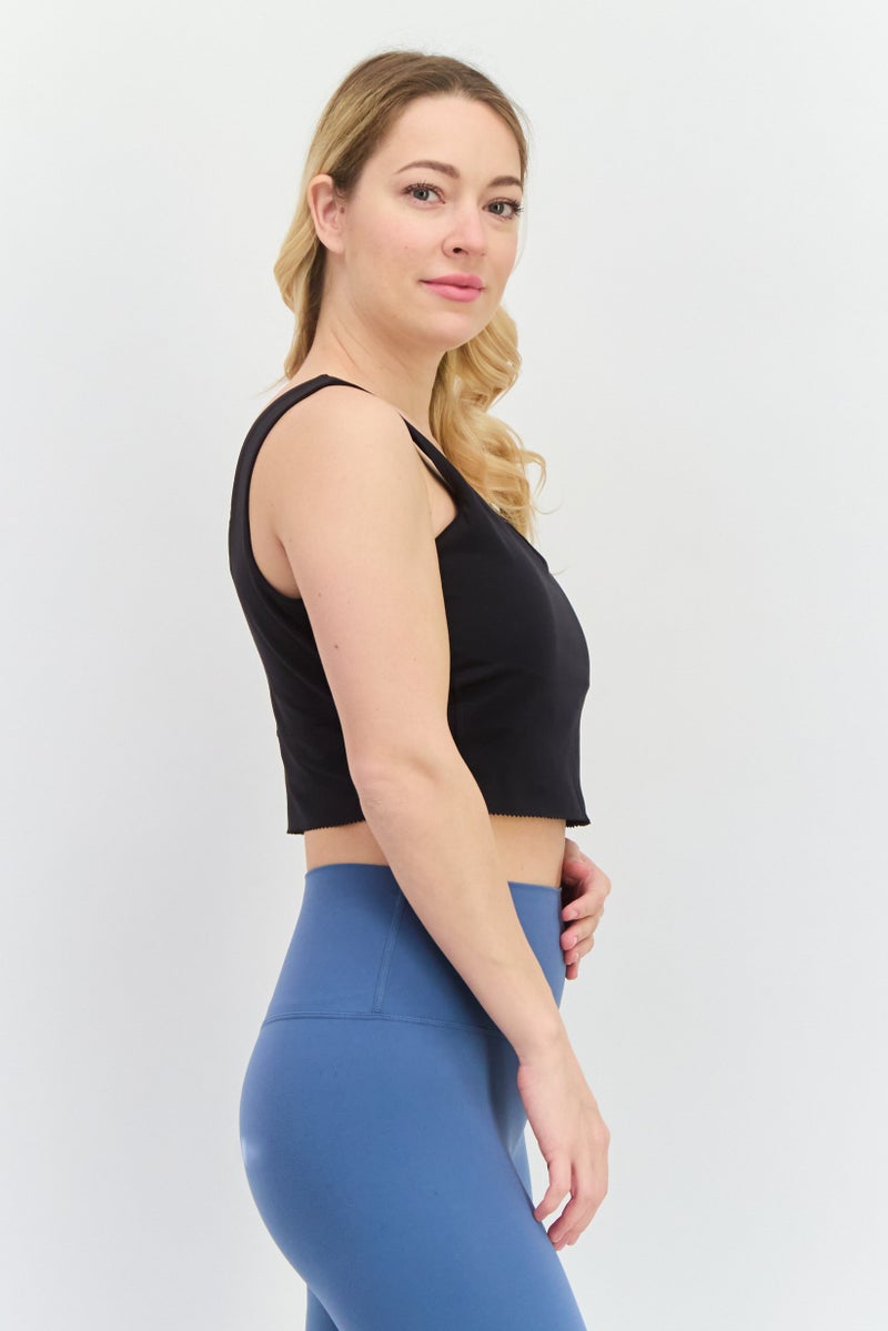 SKECHERS Women Brand Logo Lightly Padded Sports Bra, Black - Image 2