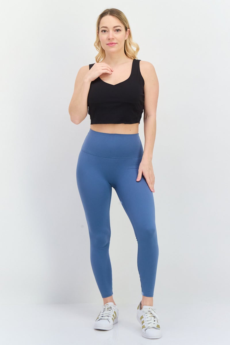 SKECHERS سوتيان رياضي خفيف مبطن بشعار العلامة التجارية للنساء، أسود - Image 4