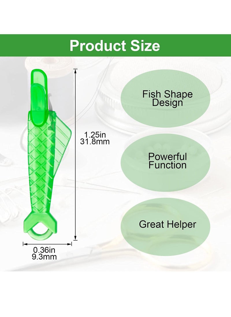 Sewing Needle Inserter, 100pcs Fish Type Machine Automatic Threader, Quick Threader DIY Tool for Small Eyes, Embroidery Floss, Plastic Wire Loop