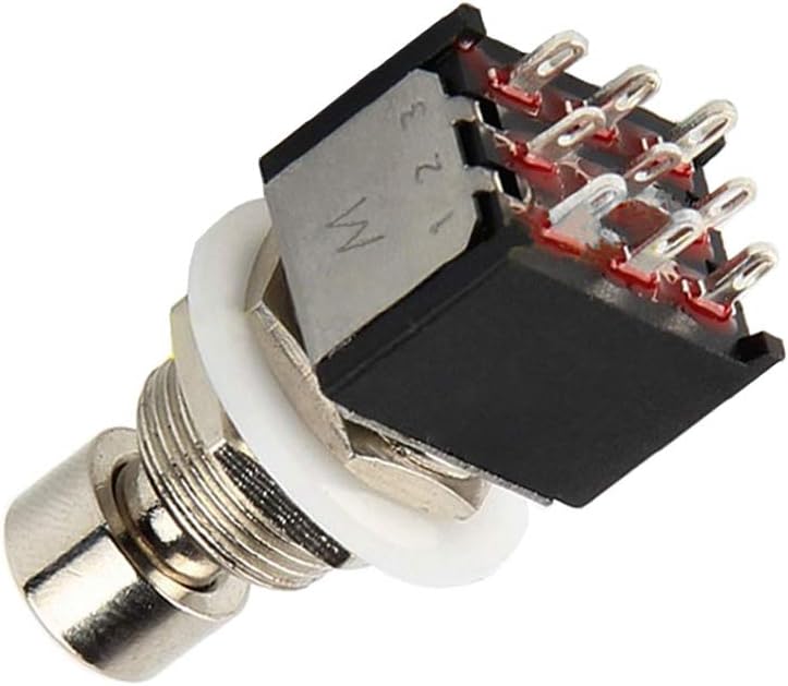 E Support 5Pcs Mini 3PDT 9Pin Momentary Foot Switch Guitar Effects Pedal Metal Stomp Box True Push Button 13mm X 17mm - Image 3