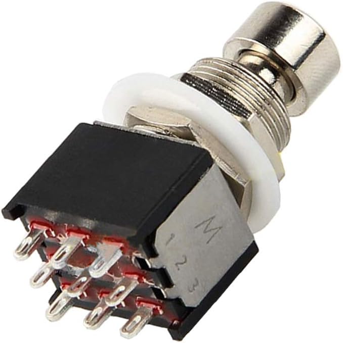 E Support 5Pcs Mini 3PDT 9Pin Momentary Foot Switch Guitar Effects Pedal Metal Stomp Box True Push Button 13mm X 17mm - Image 2