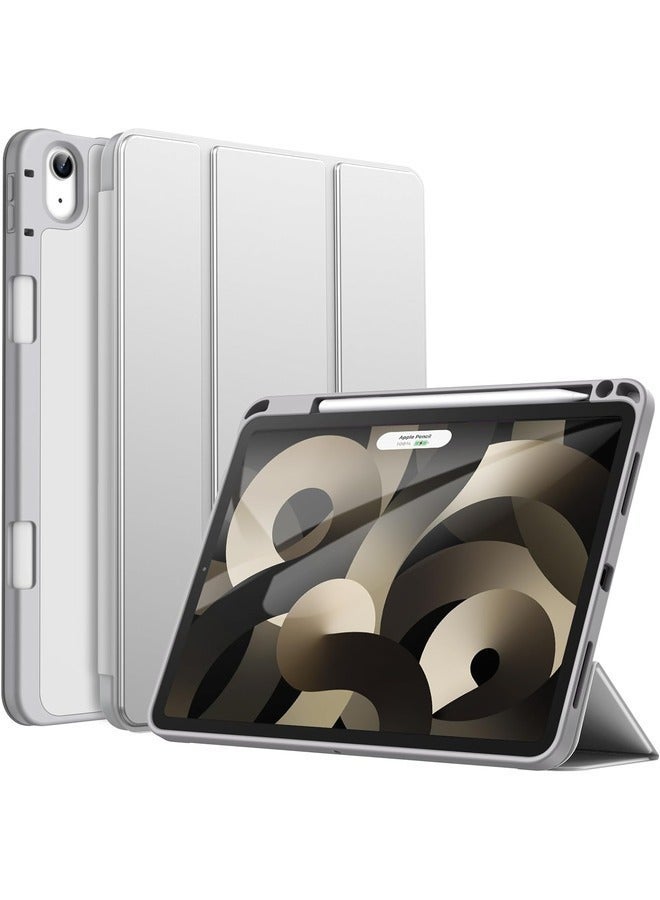 Raxoom Silver Trifold Smart Cover for iPad Air 13 Inch (M2) 2024 â€“ Auto Wake, Pencil Holder, and Soft TPU Back - Image 1