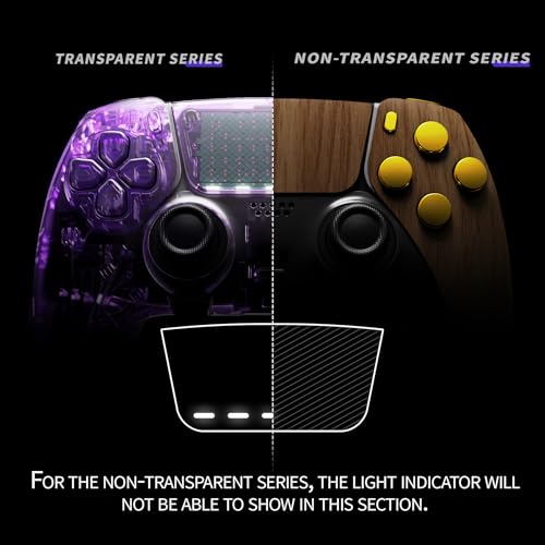 eXtremeRate Full Set Shell with Buttons Touchpad Cover Compatible with ps5 Edge Controller, Wood Grain & Black Replacement Decorative Trim Shell Front Back Plates Compatible with ps5 Edge Controller - Image 5
