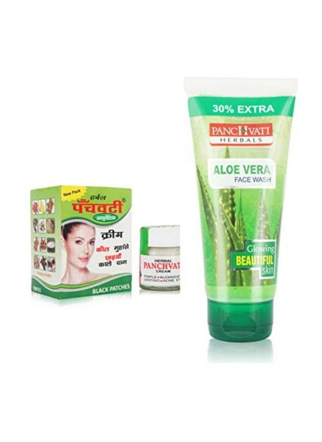 Panchvati Herbals Acne Cream 10Gm + Aloe Vera Face Wash 60Ml Combo Pack Ideal For Men & Women  - Image 2