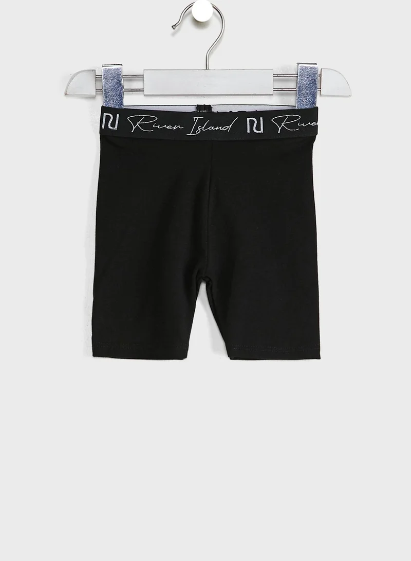 RIVER ISLAND Kids Logo Waistband Cycling Shorts