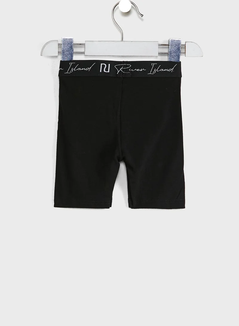 RIVER ISLAND Kids Logo Waistband Cycling Shorts
