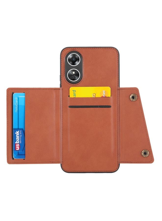 S-TOP Case For OPPO A17 Double Buckle Card Slots Magnetic Phone Case - Image 2