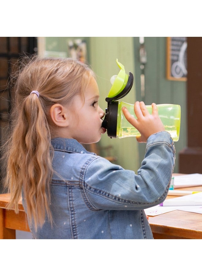 Chicco My Tumbler Open Rim Water Bottle with Free-Flow Spout 12oz.| Spill Proof when Lid is Closed| Flip-Up Carry Handle | Top-Rack Dishwasher Safe | Easy to Hold Toddler Cup | Green | 2+ Years - Image 1