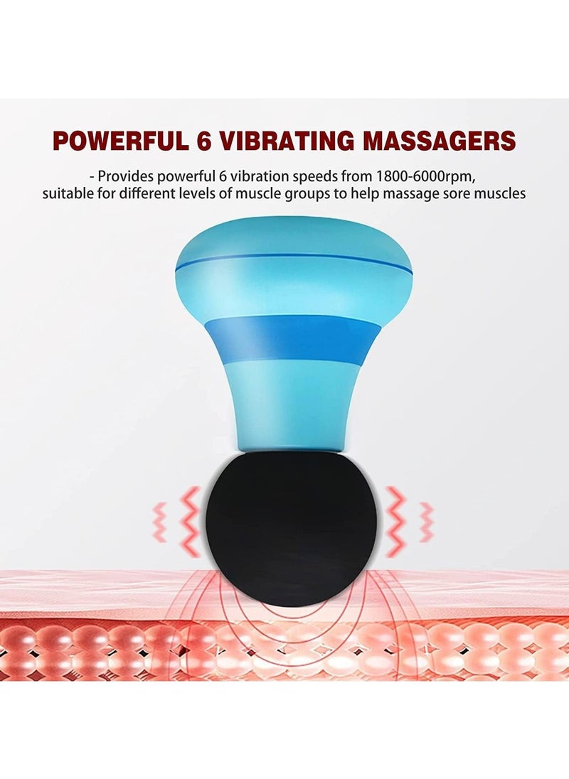 Generic - Handheld Massager with 6 Vibration Modes, Personal Mini Electric Massager 2.0 * 4.5 Inch, Neck Shoulder Back Body Massage for Men and Women (Blue) - Image 1
