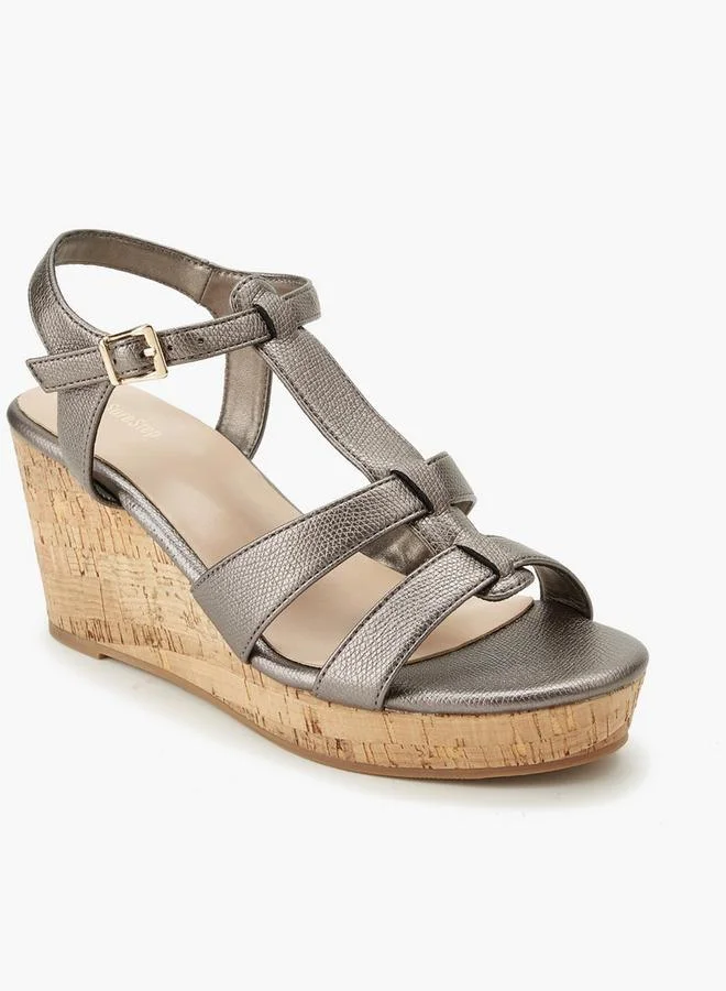 شور ستيب Women Textured Wedge Sandals