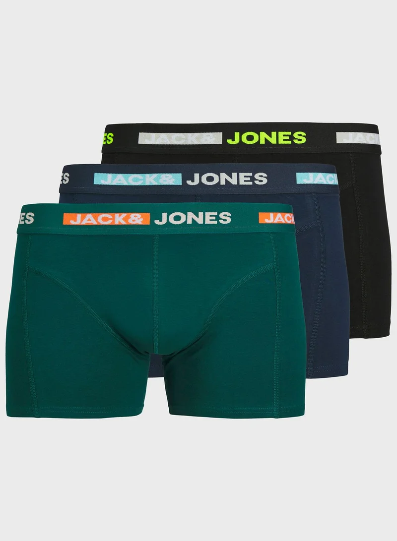 Jack & Jones Junior Youth 3 Pack Logo Waist Boxers