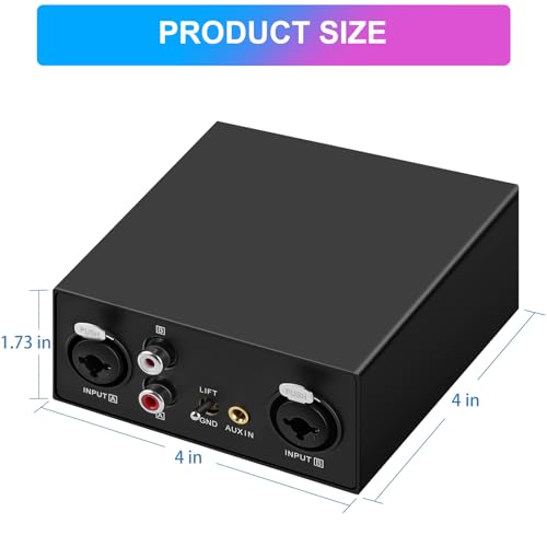 YAREMYEYE Hum Eliminator XLR TRS RCA 3.5mm AUX Multi Channel Ground Loop Noise Isolator Gold Coating Audio Speaker Buzzing Noise Filter for Home Stereo System/Speaker/Car Audio/Car Kit/Audio Player (Blue) - Image 2